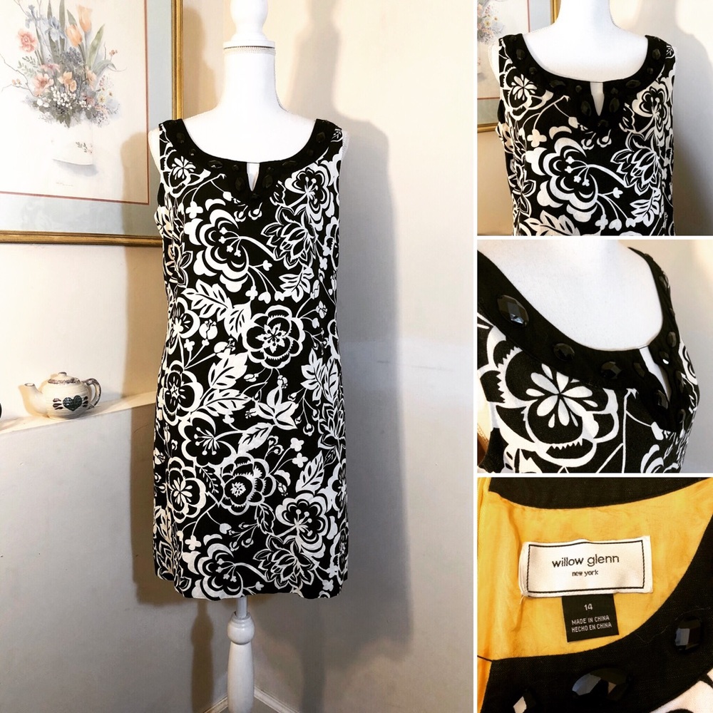 Willow Glenn Women’s Retro Sleeveless Dress B & W